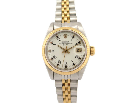 montre rolex lady datejust 69173 en or acier 26 mm