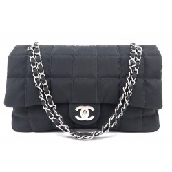 NEUF SAC A MAIN CHANEL TIMELESS CHOCOLATE BAR CHAIN TISSU NOIR HAND BAG 7500€