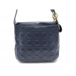 SAC A MAIN CHRISTIAN DIOR LADY CANNAGE HOBO EN CUIR BLEU LEATHER HAND BAG 2900€