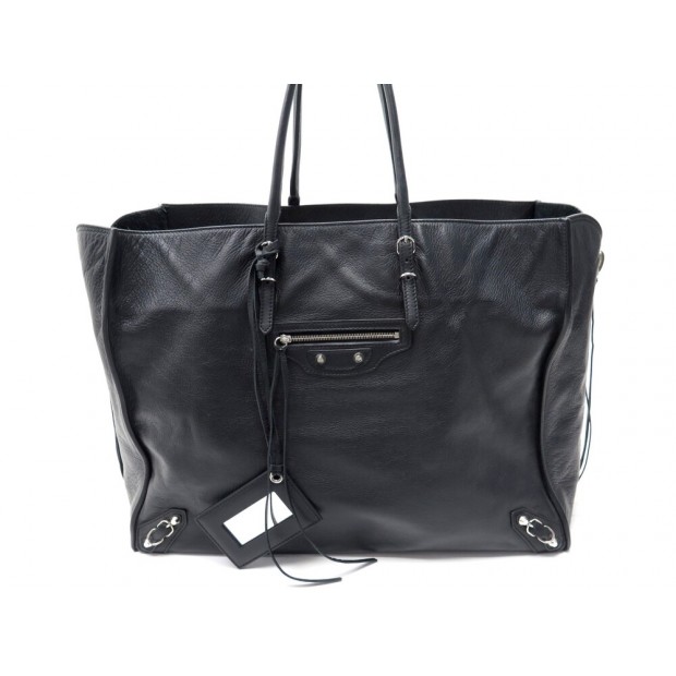 SAC A MAIN BALENCIAGA PAPIER A4 ZIP AROUND 357331 CABAS EN CUIR NOIR PURSE 1500€