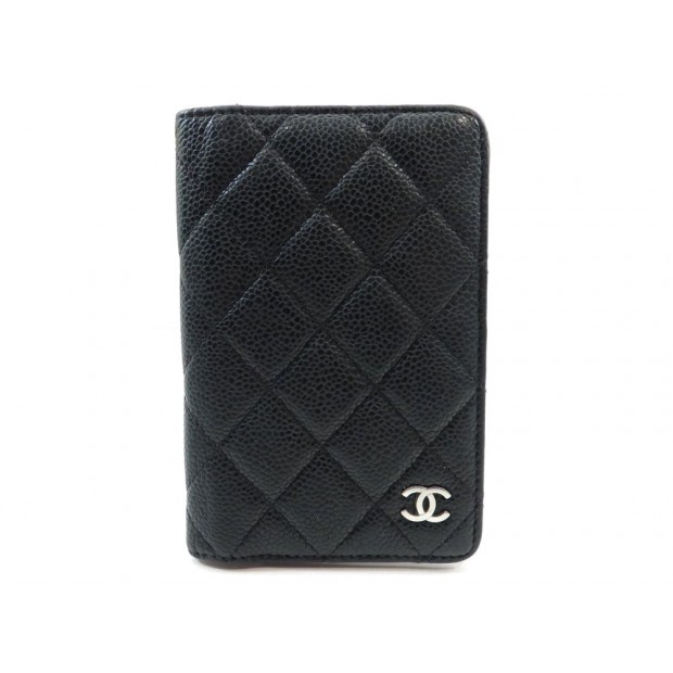 PORTE AGENDA CHANEL EN CUIR CAVIAR MATELASSE NOIR BLACK LEATHER DIARY COVER 520€
