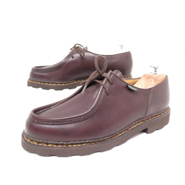 NEUF CHAUSSURES PARABOOT MICHAEL 9.5 43.5 DERBIES EN CUIR MARRON SHOES 430€