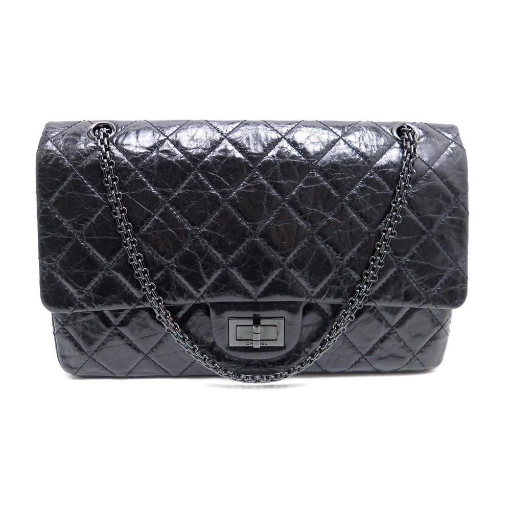 sac a main chanel 2.55 mademoiselle so black gm cuir