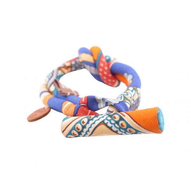 NEUF BRACELET HERMES PETIT H BRIDE EN SOIE H1003118 MULTICOLORE SILK STRAP