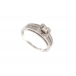 BAGUE MAUBOUSSIN SOLITAIRE CHANCE OF LOVE N1 T53 OR BLANC & DIAMANTS RING 1260€