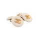 NEUF BOUTONS DE MANCHETTE CHANEL LOGO CC EN RESINE BLANC DORE WHITE BUTTONS