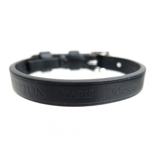 BRACELET LOUIS VUITTON CUIR NOIR 