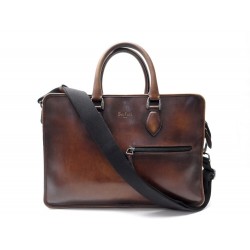 SAC A MAIN BERLUTI UN JOUR PM BANDOULIERE EN CUIR PATINE MARRON + HANDBAG 3100€