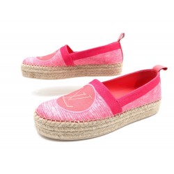 NEUF CHAUSSURES LOUIS VUITTON BLUE SHORE 38.5 ESPADRILLES TOILE ROSE SHOES 650€
