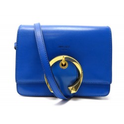 NEUF SAC A MAIN JIMMY CHOO MADELINE BANDOULIERE EN CUIR BLEU HAND BAG 1150€