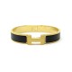 NEUF BRACELET HERMES CLIC HH H703203FM01 T18 6.5 EN EMAIL NOIR MAT BANGLE 615€