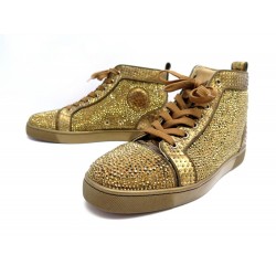 NEUF CHAUSSURES CHRISTIAN LOUBOUTIN LOUIS STRASS 42.5 BASKETS PYTHON SHOES 2750€