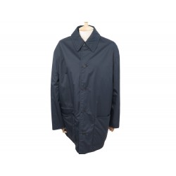 VESTE HERMES PARKA IMPERMEABLE BLOUSON EN TOILE BLEU MARINE 48 L NAVY COAT 4500€