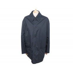 VESTE HERMES PARKA IMPERMEABLE BLOUSON EN TOILE BLEU MARINE 48 M NAVY COAT 4500€