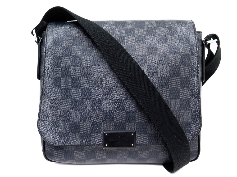 Sacoche bandoulière Louis Vuitton Thomas en cuir noir et gris