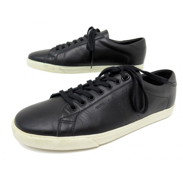 NEUF CHAUSSURES CELINE TRIOMPHE TR01L 46 BASKETS CUIR DE VEAU NOIR SNEAKERS 450€