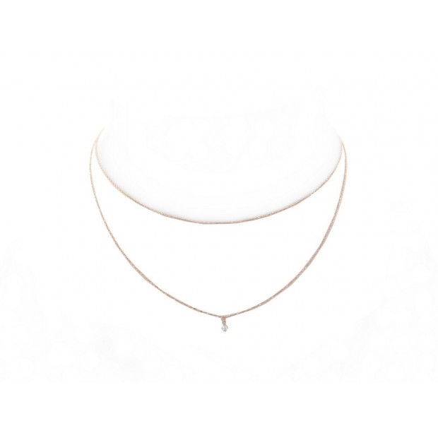 NEUF COLLIER VANRYCKE SAUTOIR STARDUST 80 CM EN OR ROSE ET DIAMANT + BOITE 990€