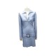 ROBE JEAN CLAUDE JITROIS 36 S CUIR D'AGNEAU METALLISE BLEU LEATHER DRESS 2450€