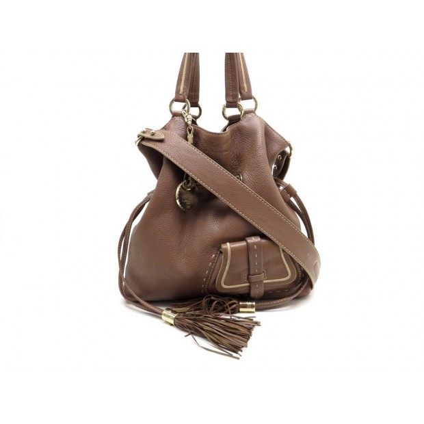 SAC A MAIN LANCEL PREMIER FLIRT EN CUIR MARRON BANDOULIERE HAND BAG PURSE 725€