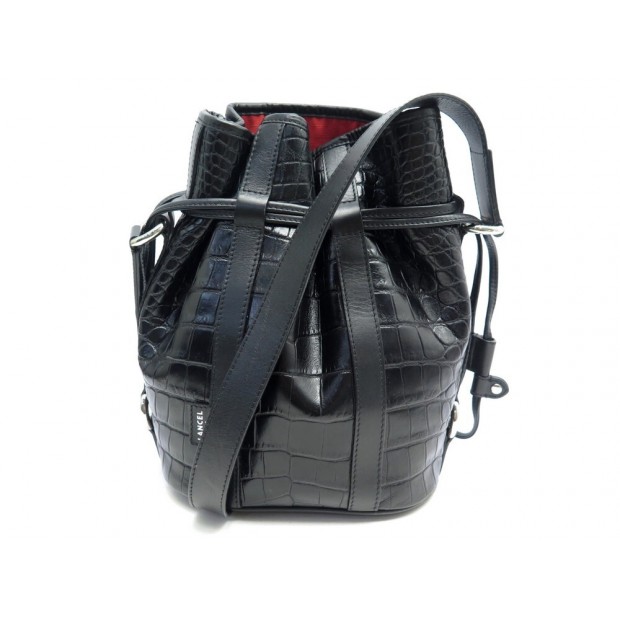 SAC A MAIN LANCEL SEAU ELSA S A11002 CUIR FACON CROCO BANDOULIERE HAND BAG 490€