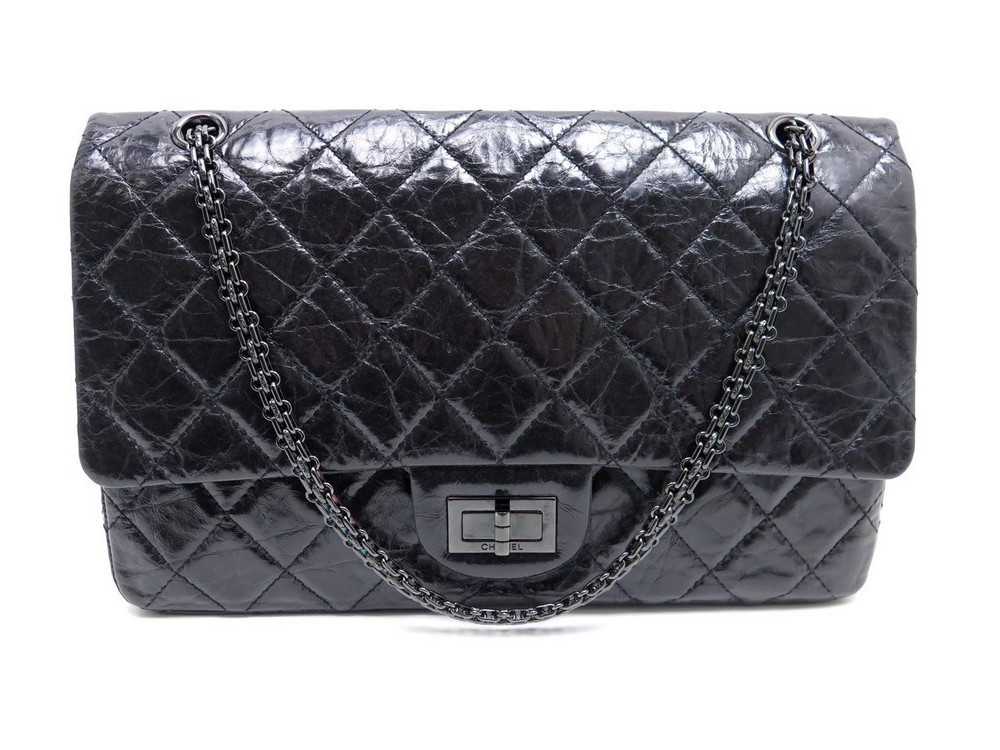 sac a main chanel 2.55 mademoiselle so black gm cuir