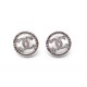 NEUF BOUCLES D'OREILLES CHANEL LOGO CC STRASS EN METAL ARGENTE EARRINGS 20€