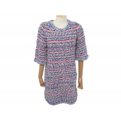 ROBE CHANEL EFFET TRICOTE P50843K06512 40 M TWEED MULTICOLORE KNIT DRESS 5000€