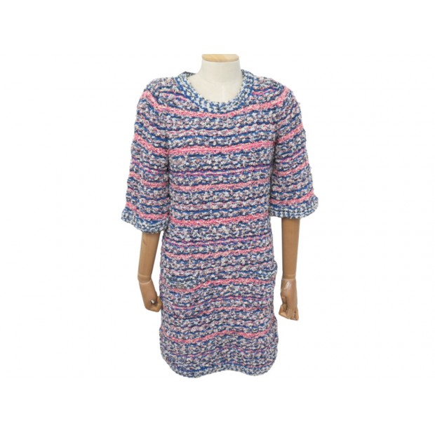 ROBE CHANEL EFFET TRICOTE P50843K06512 40 M TWEED MULTICOLORE KNIT DRESS 5000€