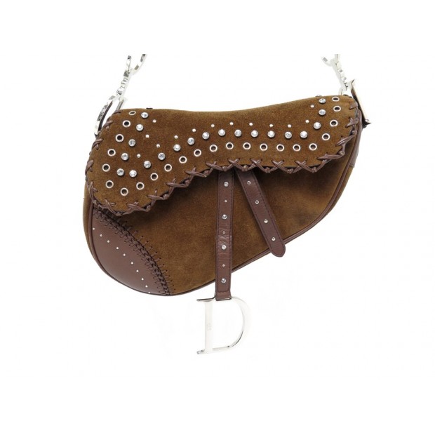 SAC A MAIN CHRISTIAN DIOR SADDLE CLOUTE STRASS EDITION LIMITEE STUDDED BAG 3800€