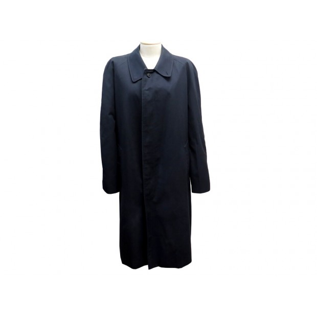 VINTAGE MANTEAU BURBERRYS IMPERMEABLE TRENCH LONG L 52 EN COTON BLEU COAT 1550€