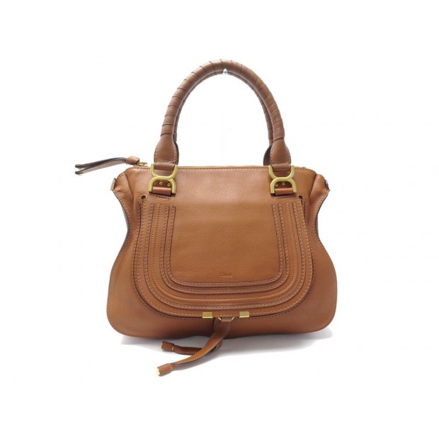 NEUF SAC A MAIN CHLOE MARCIE MEDIUM 3S0859 EN CUIR GRAINE MARRON BAG PURSE 1950€