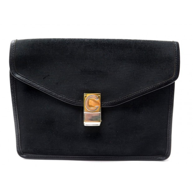 VINTAGE POCHETTE CELINE EN TOILE MONOGRAMME NOIR TROUSSE CANVAS POUCH BAG 890€