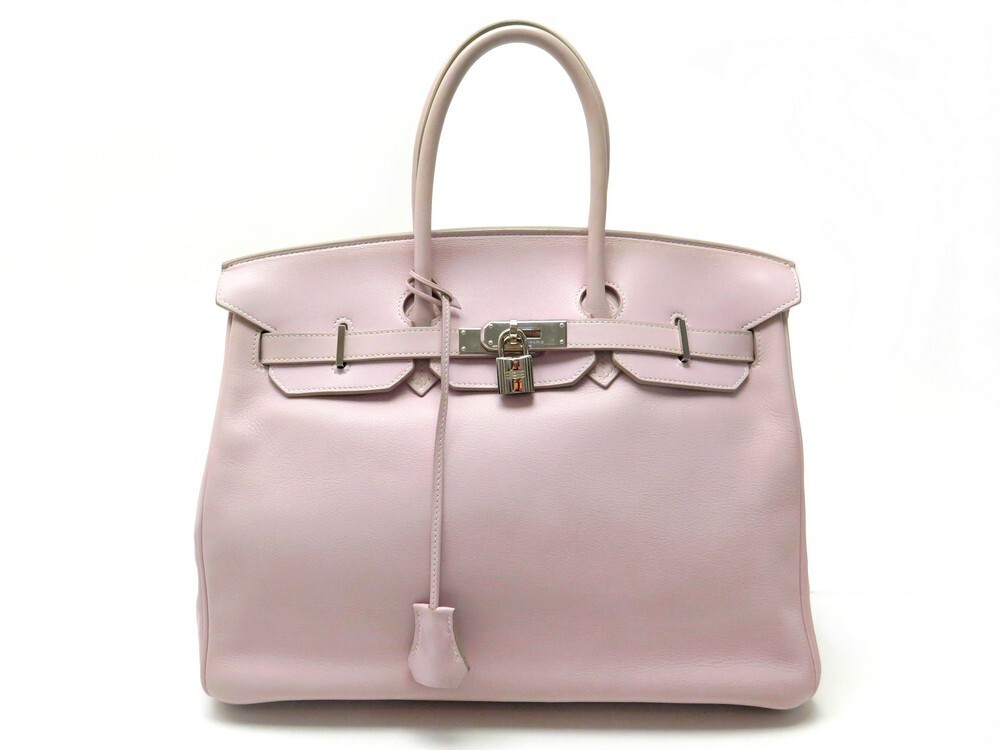 sac a main hermes birkin 35 en cuir swift rose bebe