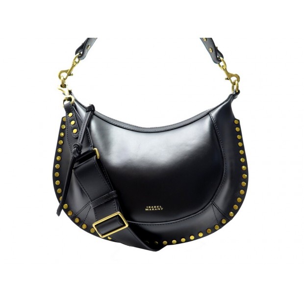 NEUF SAC A MAIN ISABEL MARANT HOBO CLOUTE NAOKO CUIR NOIR BANDOULIERE PURSE 950€