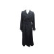 NEUF MANTEAU LONG CHANEL 42 L EN LAINE NOIR CEINTURE BOUTONS LOGO CC COAT 6500€