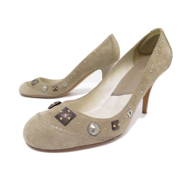 CHAUSSURES CHRISTIAN DIOR ESCARPINS 41 EN DAIM BEIGE DEER COURT SHOES 890€