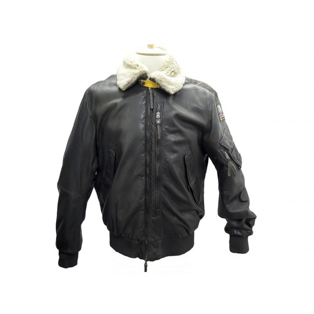 NEUF BLOUSON PARAJUMPERS PMJCK LE01 JOSH LEATHER AVIATEUR CUIR FLIGHT COAT 930€