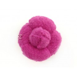 NEUF BROCHE CHANEL CAMELIA EN TWEED FANTAISIE ROSE CANVAS CAMELLIA BROOCH 540€