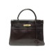 VINTAGE SAC A MAIN HERMES KELLY 32 RETOURNE 1970 EN CUIR BOX MARRON HAND BAG