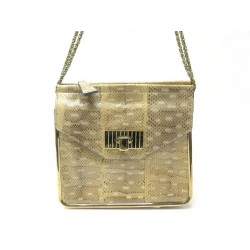 SAC A MAIN CHLOE SALLY EN CUIR DE PYTHON CHAINE EN METAL DORE BAG PURSE 2160€