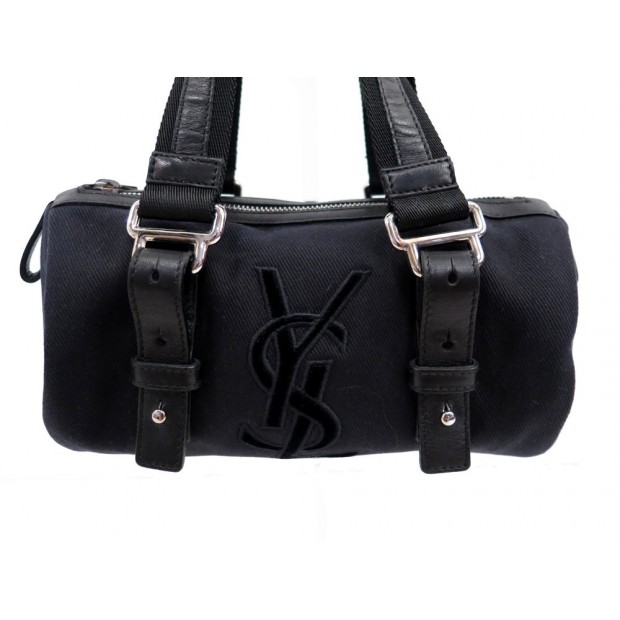 SAC A MAIN YVES SAINT LAURENT MINI BOSTON 144336 EN TOILE NOIR HAND BAG 890€