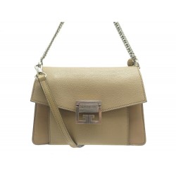 SAC A MAIN GIVENCHY GV3 MEDIUM BANDOULIERE EN CUIR GRAINE BEIGE HAND BAG 2390€