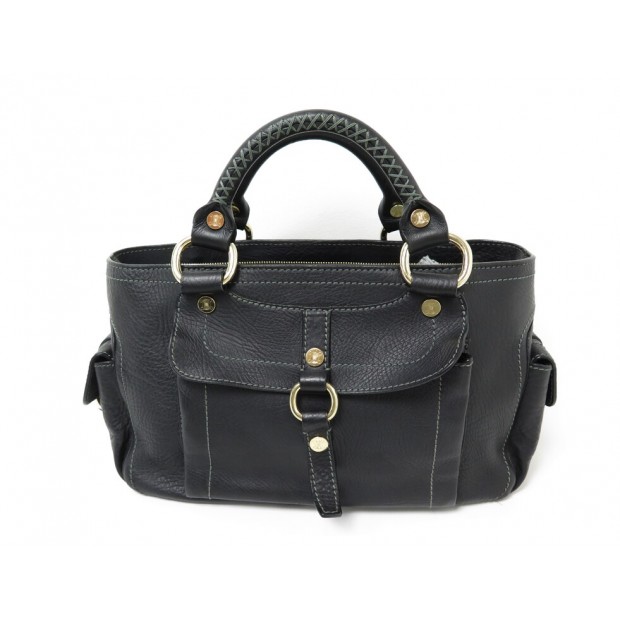 SAC A MAIN CELINE BOOGIE EN CUIR GRAINE NOIR BLACK LEATHER HAND BAG PURSE 990€