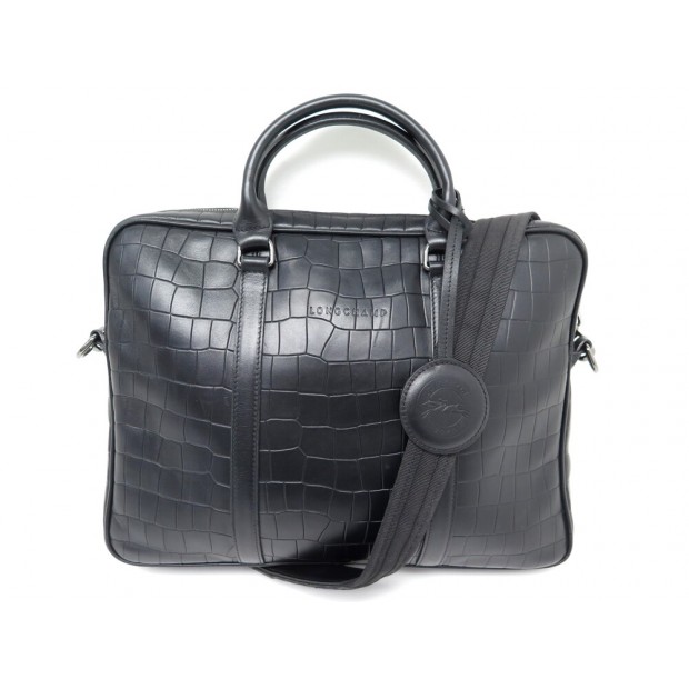 SACOCHE LONGCHAMP PORTE DOCUMENTS BLOCK XS CUIR FACON CROCO BANDOULIERE SAC 770€