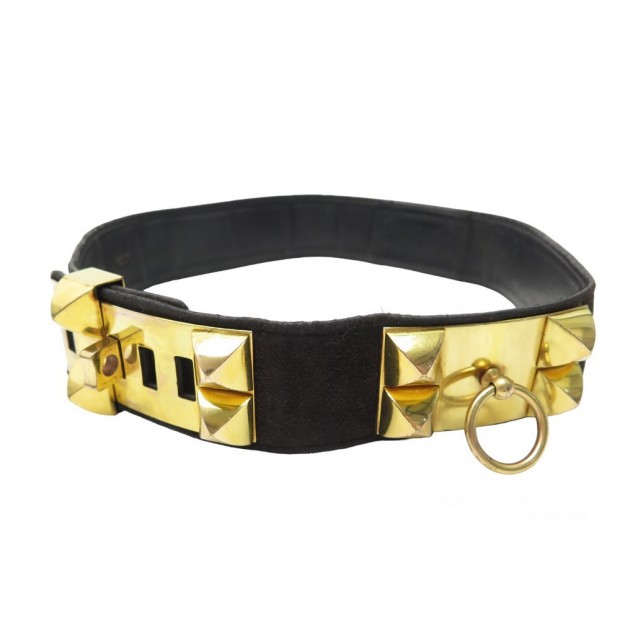 VINTAGE CEINTURE HERMES MEDOR COLLIER DE CHIEN T68 CUIR VEAU DOBLIS BELT 1780€