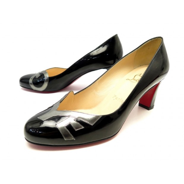 NEUF CHAUSSURES CHRISTIAN LOUBOUTIN ESCARPINS LOVE PUMPS 37.5 CUIR VERNI 655€