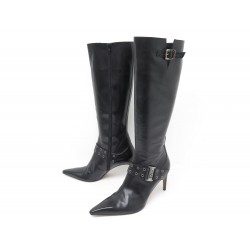 CHAUSSURES CHRISTIAN DIOR BOTTES STREET 41.5 EN CUIR NOIR LEATHER BOOTS 1490€