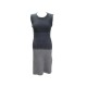 NEUF ROBE CHRISTIAN DIOR 2H24615AM563 36 S EN LAINE TRICOLORE GRIS DRESS 4000€