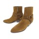 NEUF CHAUSSURES SAINT LAURENT BOTTINES 579582 WEST HARNESS 38 DAIM MARRON 835€