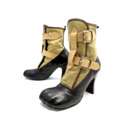 CHAUSSURES VIVIENNE WESTWOOD BONDAGE BOTTINES 7 40 EN CUIR & TOILE BOOTS 540€